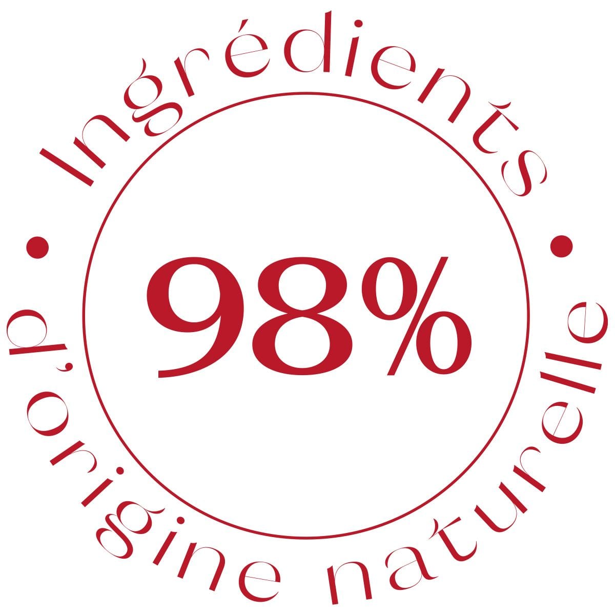 98% d'ingrédients d'origine naturelle