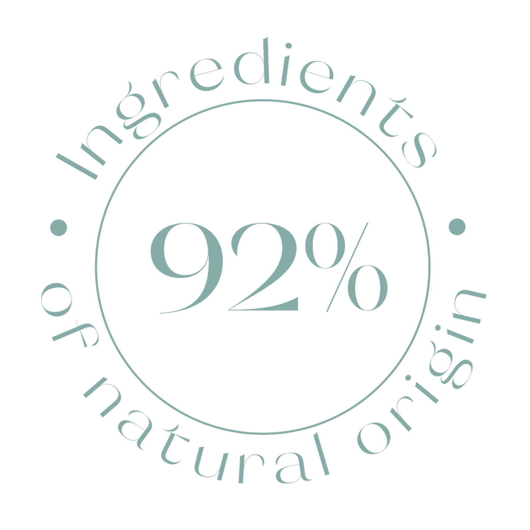 92% d'ingrédients d'origine naturelle